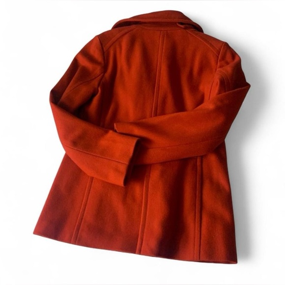J.Crew majesty formal peacoat double breast size Small wool blend rusty orange - Picture 6 of 7